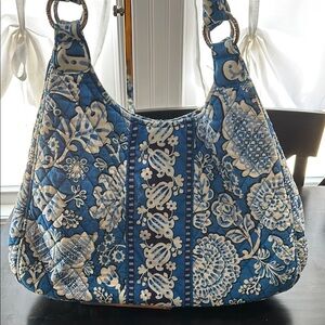 VERA BRADLEY Large Hobo Bag "BLUE LAGOON" Retired Pattern